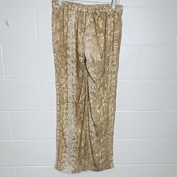 Solitaire Swim Cream & Gold Sheer Animal Print Pool Party Cruise Pants - Picture 2 of 13